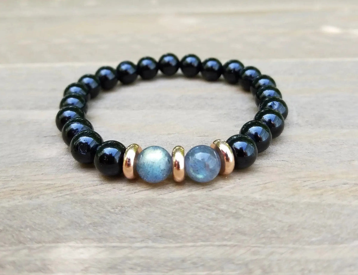 Empath Protection Bracelet with Labradorite & Black Tourmaline | Brahmatells by brahmatells