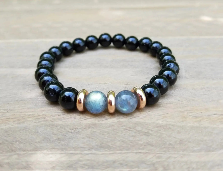Empath Protection Bracelet with Labradorite & Black Tourmaline | Brahmatells by brahmatells