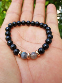 Empath Protection Bracelet with Labradorite & Black Tourmaline | Brahmatells by brahmatells
