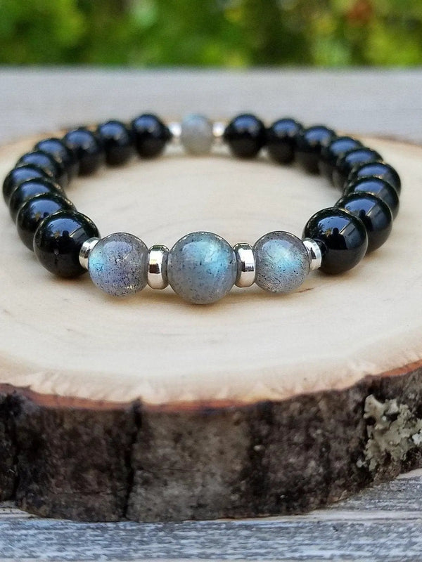 Empath Protection Bracelet with Labradorite & Black Tourmaline | Brahmatells by brahmatells