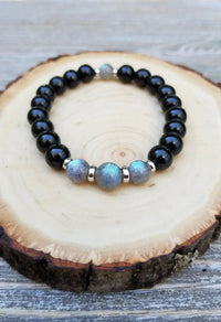 Empath Protection Bracelet with Labradorite & Black Tourmaline | Brahmatells by brahmatells