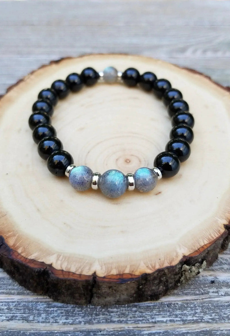 Empath Protection Bracelet with Labradorite & Black Tourmaline | Brahmatells by brahmatells