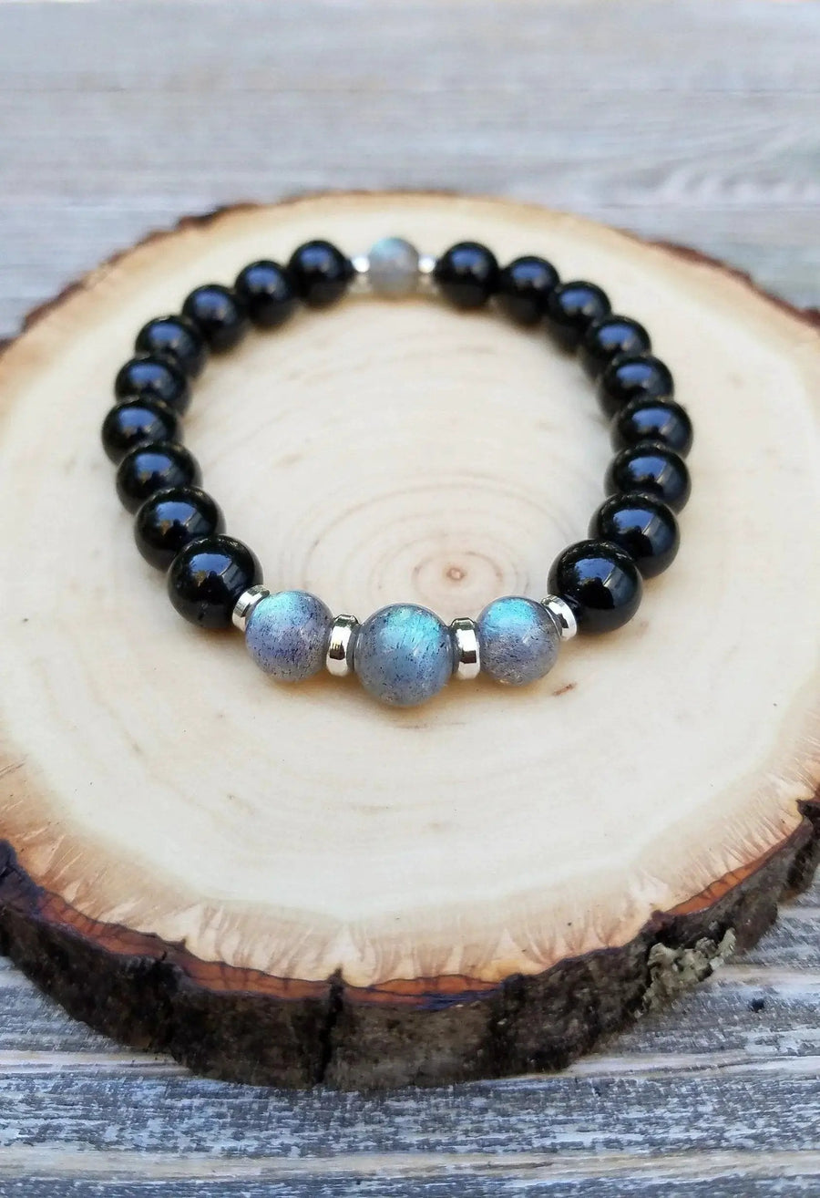 Empath Protection Bracelet with Labradorite & Black Tourmaline | Brahmatells by brahmatells