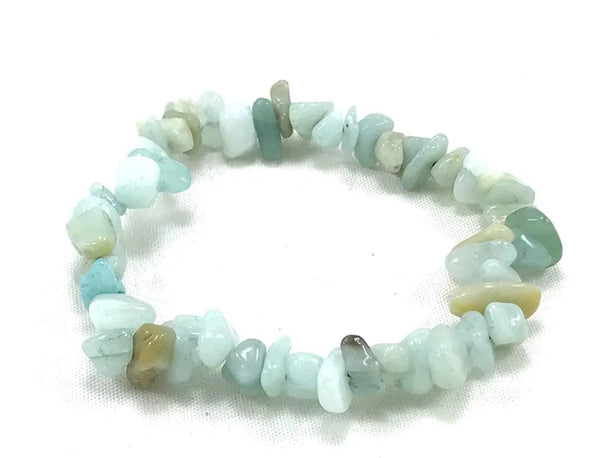 Energized Amazonite Chip Bracelet | Heart & Throat Chakra Healing by Brahmatells