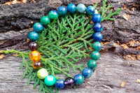 Energized Chrysocolla Buddha Bead Bracelet for Confidence & Communication | Brahmatells by Brahmatells