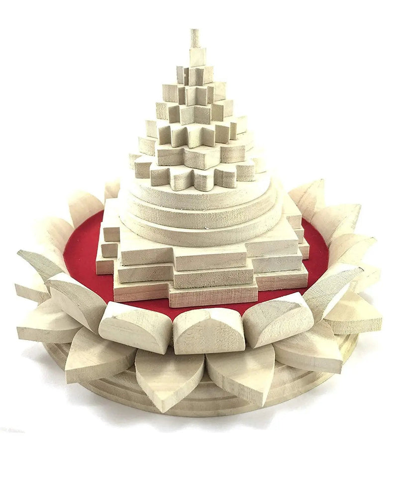 Energized Shri Yantra Vastu Pyramid with Wooden Lotus Base | Brahmatells by Brahmatells