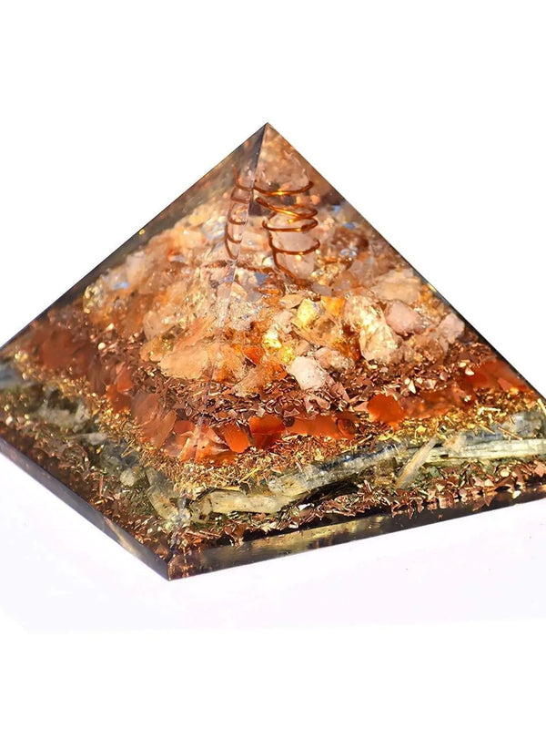 Energy Pyramid: Meditation & EMF Protection with Moonstone, Lapis & Jade by Brahmatells