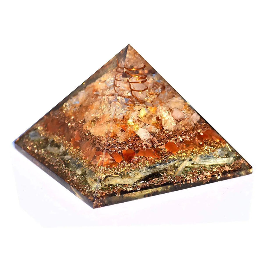 Energy Pyramid: Meditation & EMF Protection with Moonstone, Lapis & Jade by Brahmatells