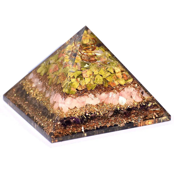 Energy Pyramid: Meditation & EMF Protection with Moonstone, Lapis & Jade by Brahmatells