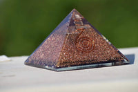 Energy Pyramid: Meditation & EMF Protection with Moonstone, Lapis & Jade by Brahmatells