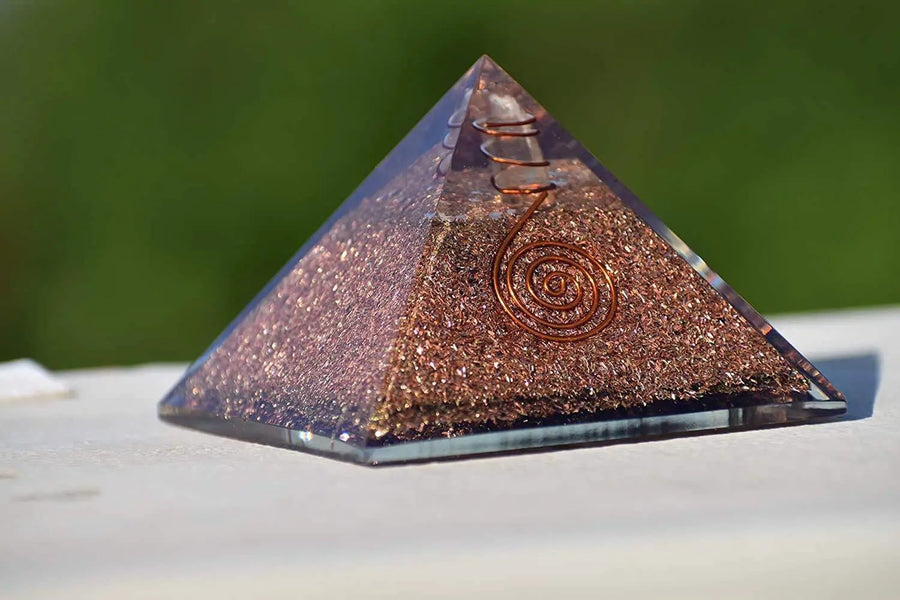 Energy Pyramid: Meditation & EMF Protection with Moonstone, Lapis & Jade by Brahmatells