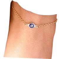 Evil Eye Blue Eyes Pendant Anklet by Brahmatells