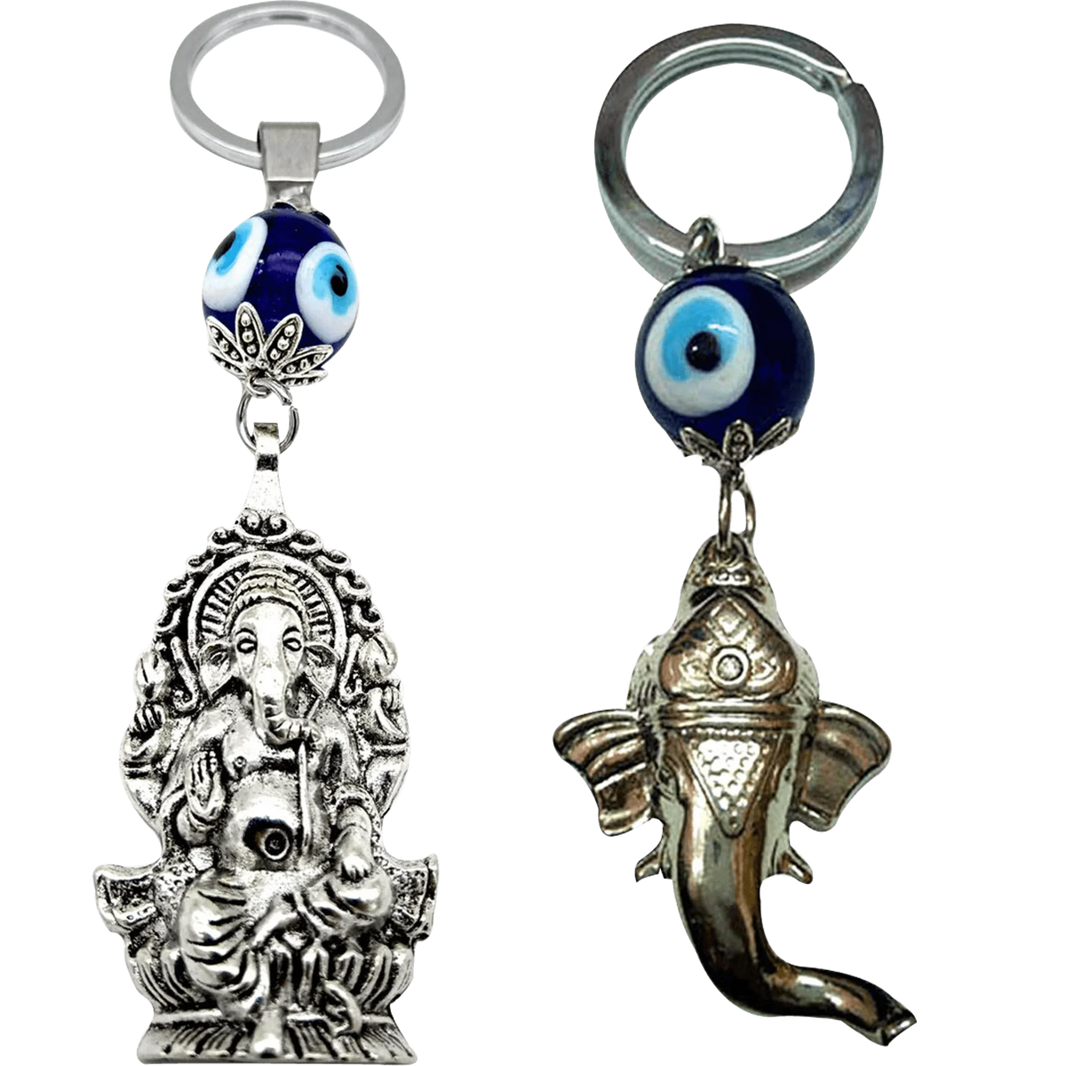 Evil Eye Ganesha Face Keyrings by Brahmatells