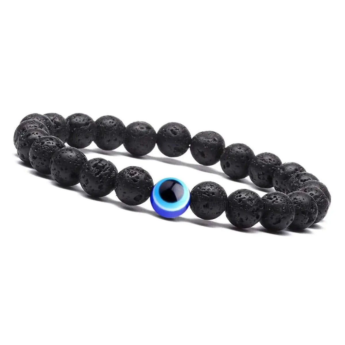 Evil Eye Lava Rock & Black Onyx Bracelet | Brahmatells Astro Collection by Brahmatells