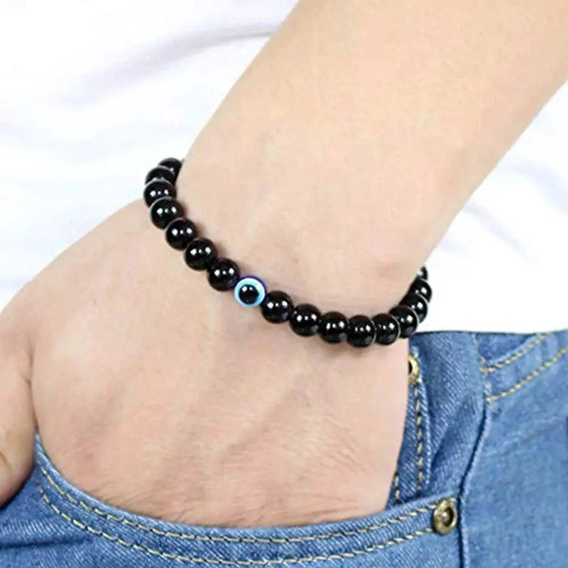 Evil Eye Lava Rock & Black Onyx Bracelet | Brahmatells Astro Collection by Brahmatells