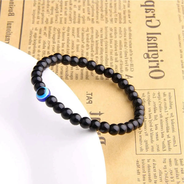 Evil Eye Lava Rock & Black Onyx Bracelet | Brahmatells Astro Collection by Brahmatells