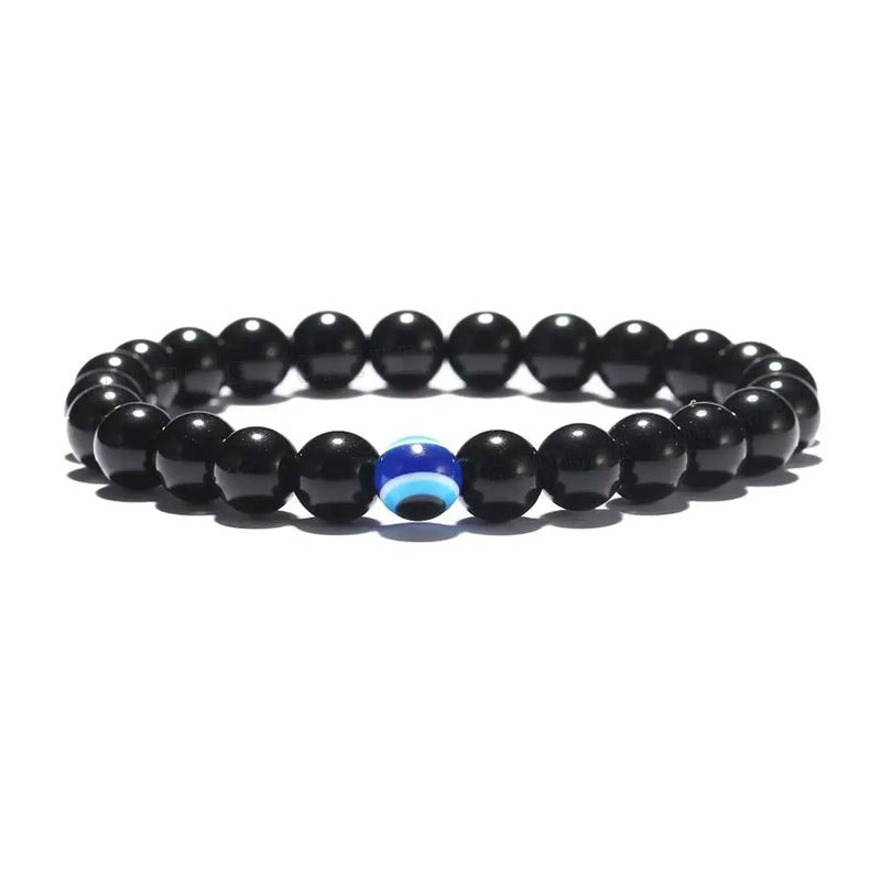 Evil Eye Lava Rock & Black Onyx Bracelet | Brahmatells Astro Collection by Brahmatells