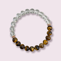 Eye of The Tiger Healing Bracelet | Clear Quartz & Tiger's Eye by Brahmatells