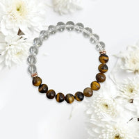 Eye of The Tiger Healing Bracelet | Clear Quartz & Tiger's Eye by Brahmatells