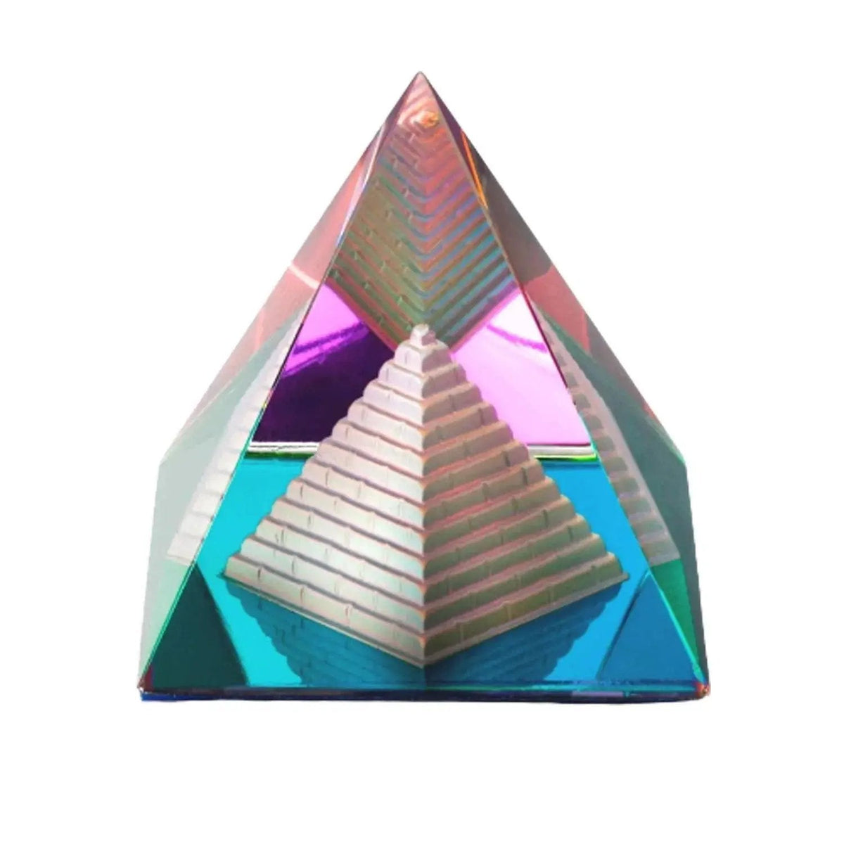 Feng Shui Crystal Pyramid for Positive Energy, Vastu Correction, Good Luck & Prosperity (Multicolor) by Brahmatells