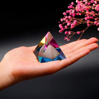 Feng Shui Crystal Pyramid for Positive Energy, Vastu Correction, Good Luck & Prosperity (Multicolor) by Brahmatells