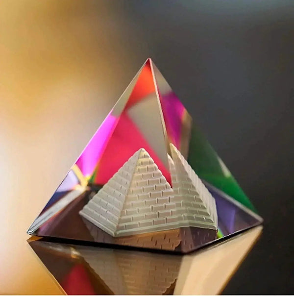 Feng Shui Crystal Pyramid for Positive Energy, Vastu Correction, Good Luck & Prosperity (Multicolor) by Brahmatells