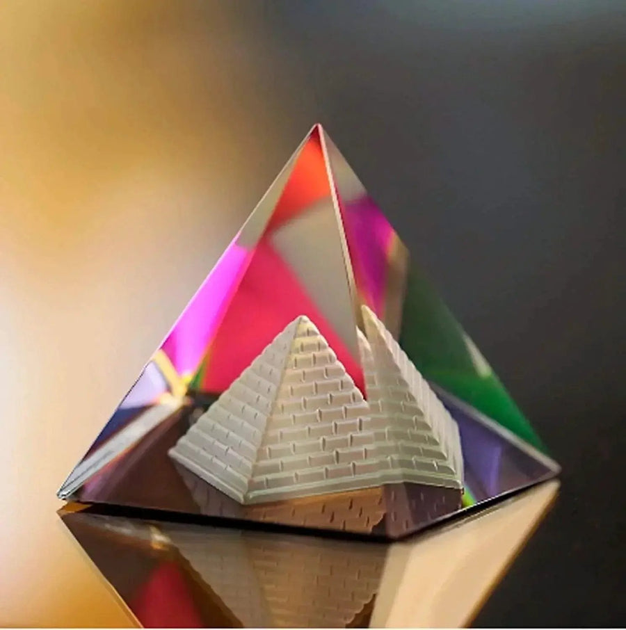 Feng Shui Crystal Pyramid for Positive Energy, Vastu Correction, Good Luck & Prosperity (Multicolor) by Brahmatells