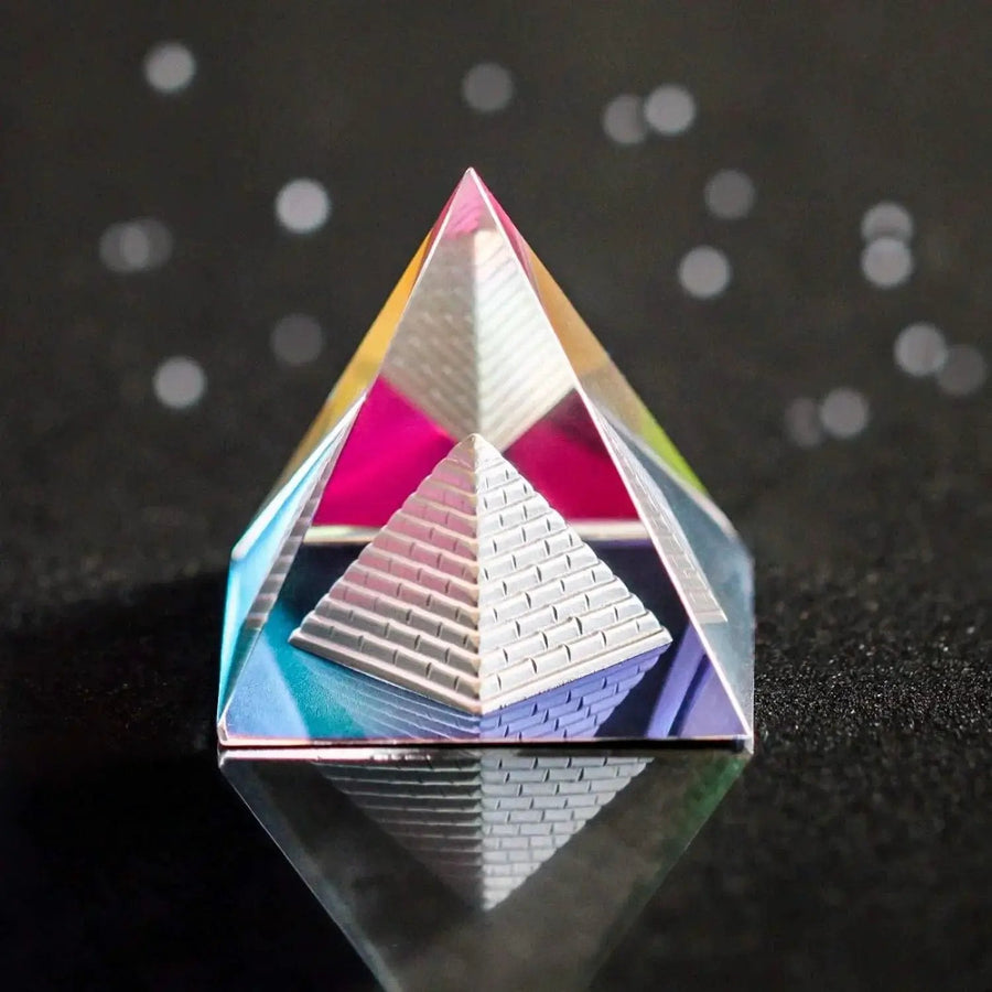 Feng Shui Crystal Pyramid for Positive Energy, Vastu Correction, Good Luck & Prosperity (Multicolor) by Brahmatells