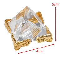 Feng Shui Crystal Pyramid on Golden Stand | Brahmatells by Brahmatells