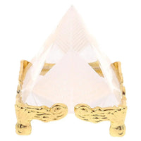 Feng Shui Crystal Pyramid on Golden Stand | Brahmatells by Brahmatells
