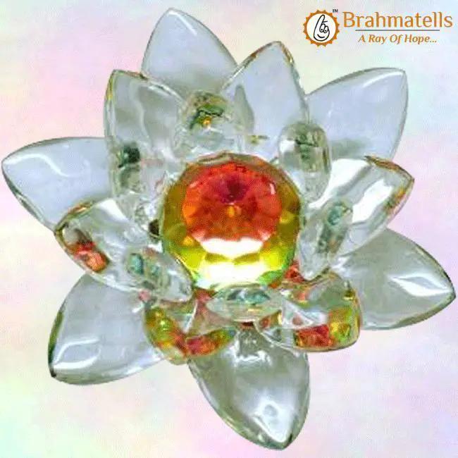 Feng Shui Transparent Crystal Lotus for Harmony & Wealth | Brahmatells by Brahmatells