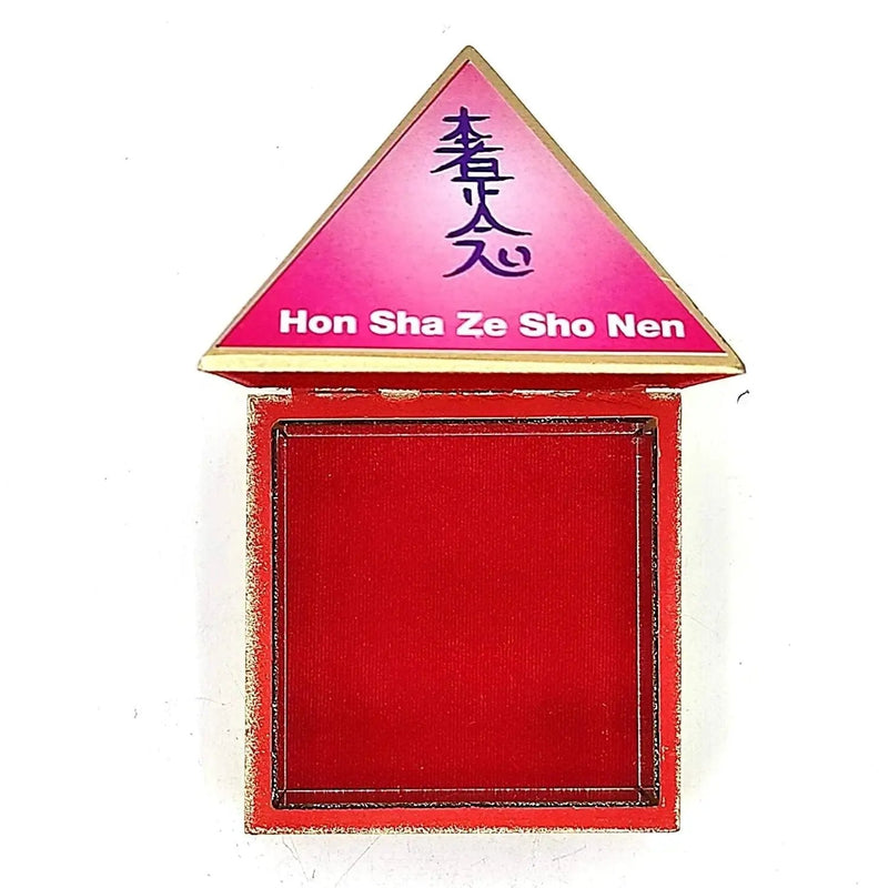 Fengshui Vastu Reiki Symbol Wooden Wish Box Cash Box Pyramid Storing Crystals by Brahmatells