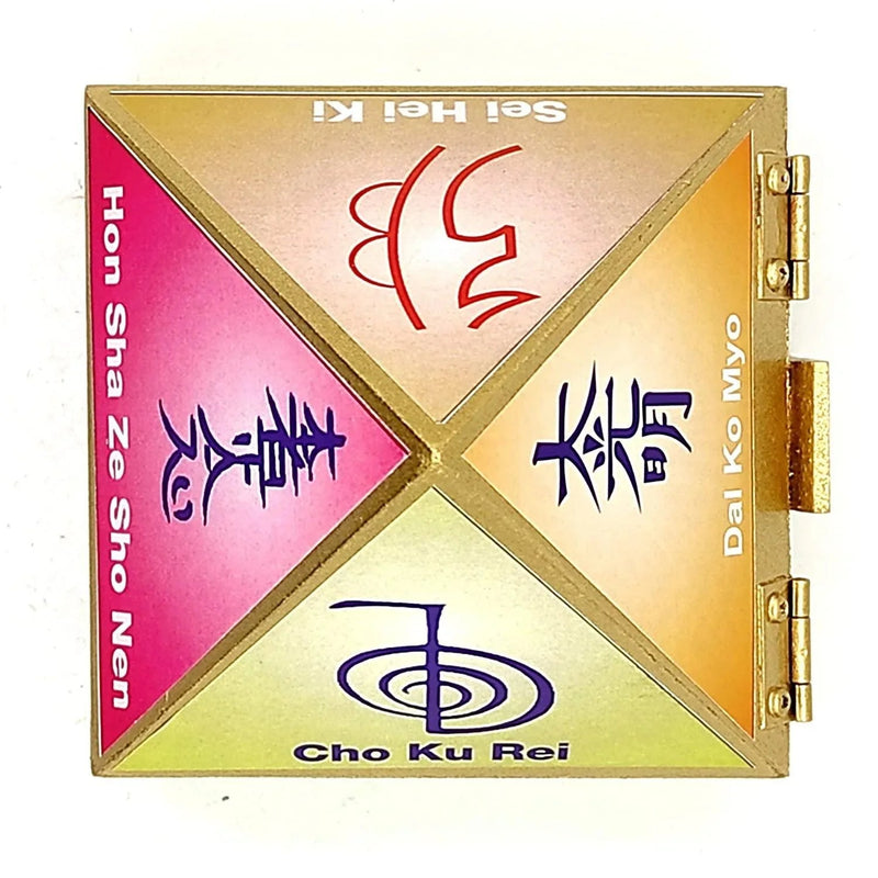 Fengshui Vastu Reiki Symbol Wooden Wish Box Cash Box Pyramid Storing Crystals by Brahmatells