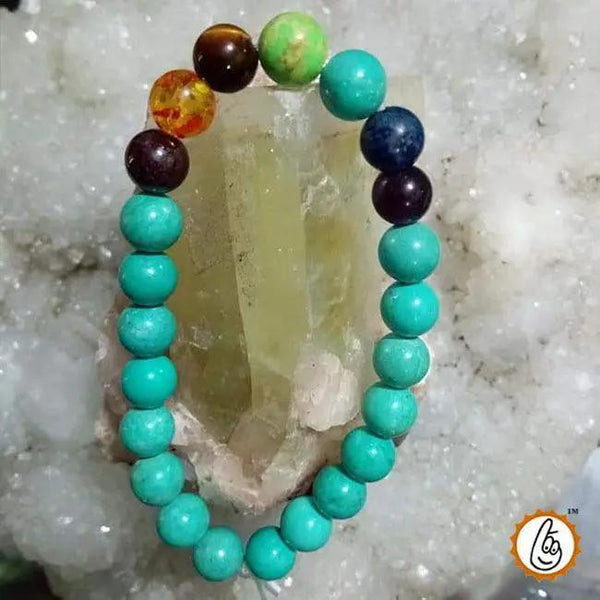 Firoza 7 Chakra Turquoise Healing Bracelet | Brahmatells by Brahmatells