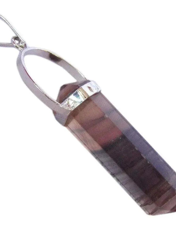 Fluorite Stone Double Point Pencil Pendant 2 Inch Without Chain . by brahmatells