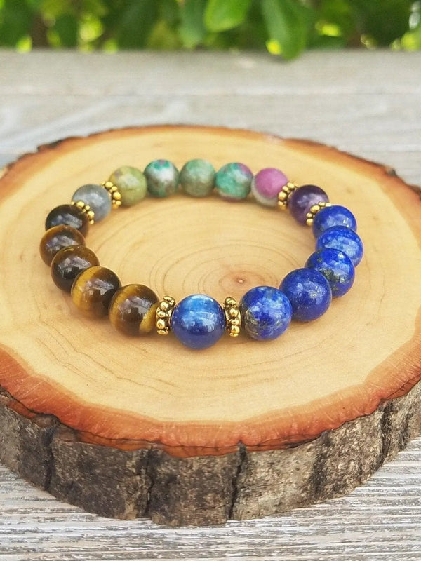 Focus & Willpower Bracelet: Ruby Zoisite & Labradorite - Brahmatells by Brahmatells