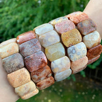 Fossil Coral Gemstone Bracelet - Handcrafted Healing Jewelry | Brahmatells by Brahmatells