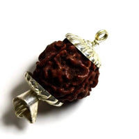 Four Mukhi Rudraksha Bead Silver Pendant - Wisdom of Brahma | Brahmatells by Brahmatells