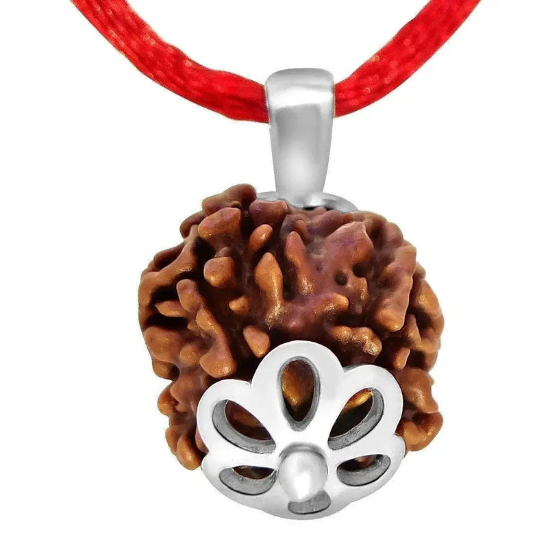 Four Mukhi Rudraksha Silver Pendant - Divine Wisdom of Brahma | Brahmatells by Brahmatells