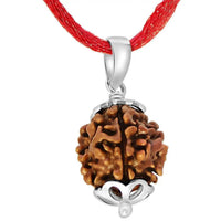 Four Mukhi Rudraksha Silver Pendant - Divine Wisdom of Brahma | Brahmatells by Brahmatells
