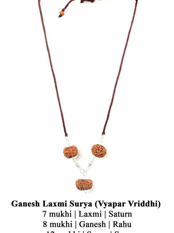 Ganesh Laxmi Surya Pendant - Prosperity and Wisdom | Brahmatells by Brahmatells