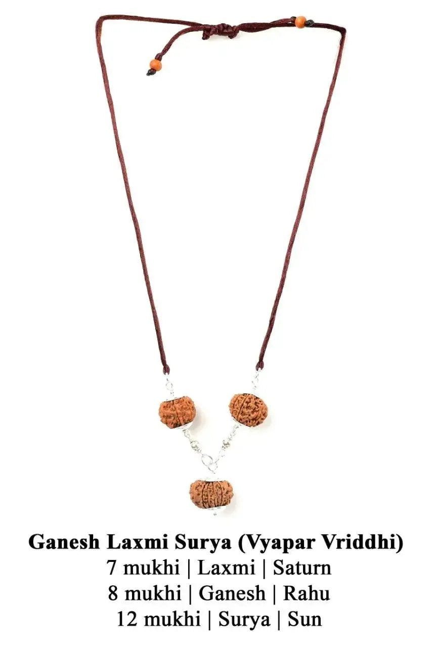 Ganesh Laxmi Surya Pendant - Prosperity and Wisdom | Brahmatells by Brahmatells