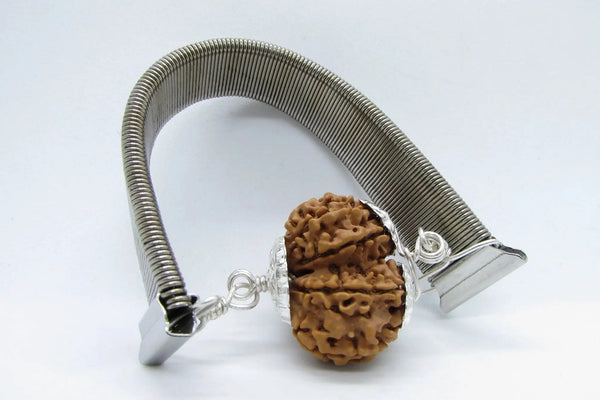 Gauri Shankar Rudraksha Bracelet with Silver Pendant - Harmony & Spiritual Connection | Brahmatells by Brahmatells
