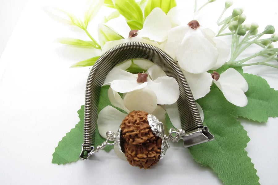 Gauri Shankar Rudraksha Bracelet with Silver Pendant - Harmony & Spiritual Connection | Brahmatells by Brahmatells