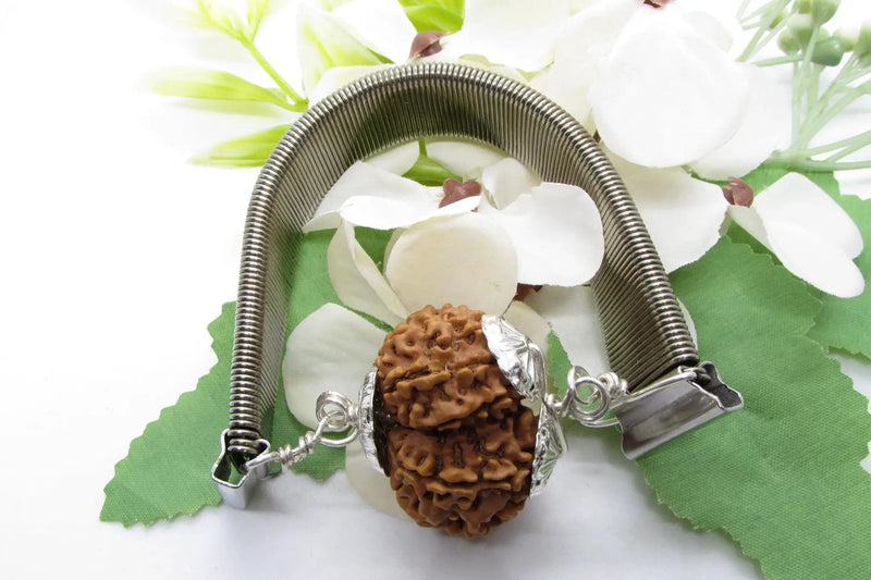 Gauri Shankar Rudraksha Bracelet with Silver Pendant - Harmony & Spiritual Connection | Brahmatells by Brahmatells
