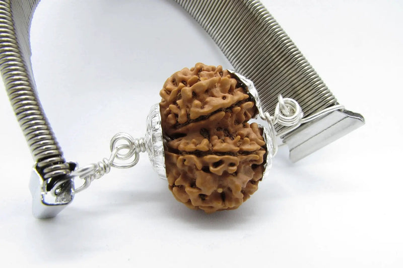 Gauri Shankar Rudraksha Bracelet with Silver Pendant - Harmony & Spiritual Connection | Brahmatells by Brahmatells