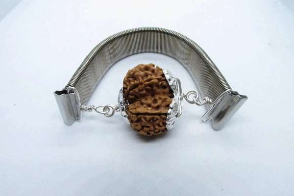 Gauri Shankar Rudraksha Bracelet with Silver Pendant - Harmony & Spiritual Connection | Brahmatells by Brahmatells