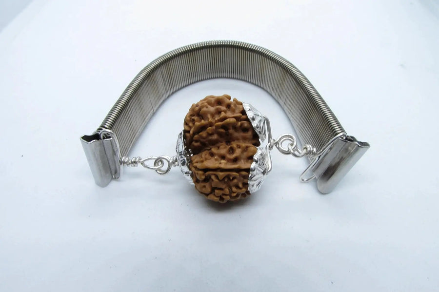 Gauri Shankar Rudraksha Bracelet with Silver Pendant - Harmony & Spiritual Connection | Brahmatells by Brahmatells