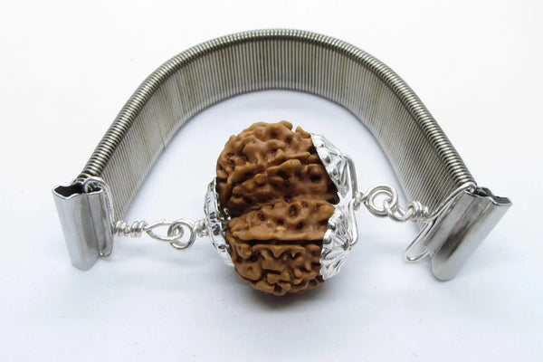 Gauri Shankar Rudraksha Bracelet with Silver Pendant - Harmony & Spiritual Connection | Brahmatells by Brahmatells
