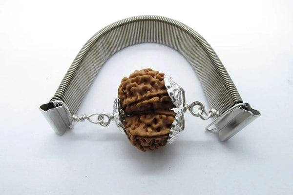 Gauri Shankar Rudraksha Bracelet with Silver Pendant - Harmony & Spiritual Connection | Brahmatells by Brahmatells